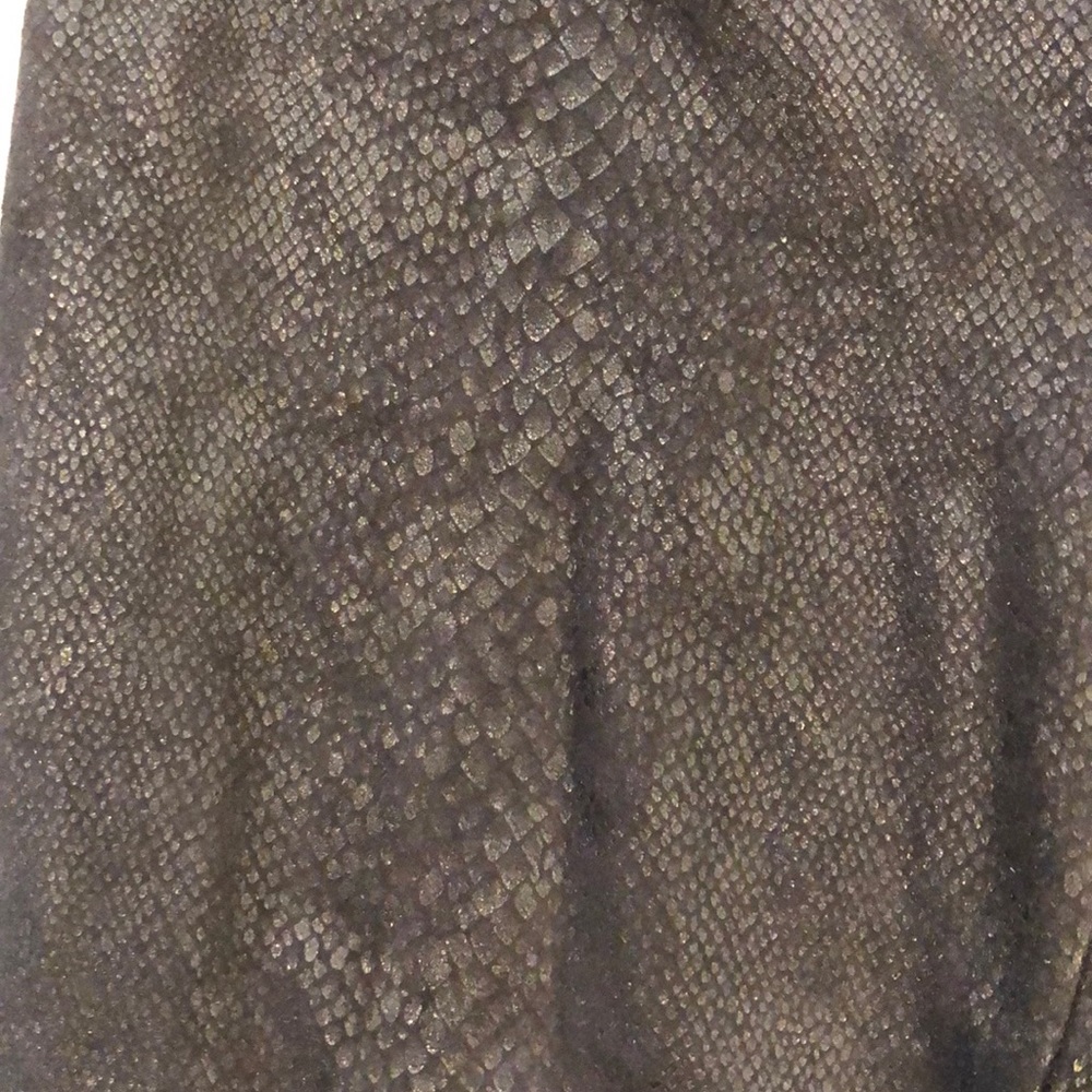 Python/Snake Texture Black Leather Leggings - image 2